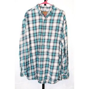 Men’s St Johns Bay LS Button Up Shirt XXLT  Flannel Plaid Shirt